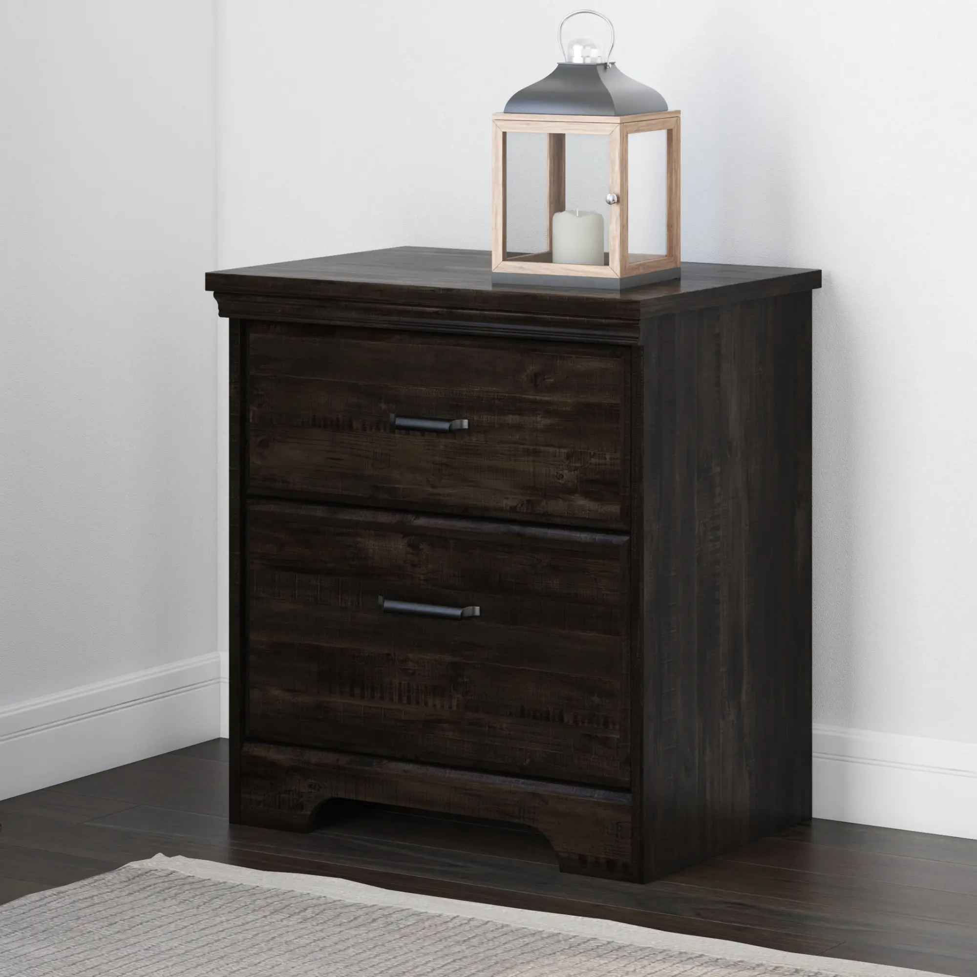 13113 Versa Classic Rubbed Black Nightstand - South Shore-2