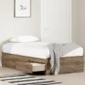 13719 Farmhouse Weathered Oak Twin Mates Storage Bed - South Shore