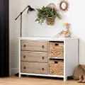 12896 Cotton Candy Oak 3 Drawer Dresser with Baskets - South Shore