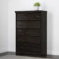 13111 Versa Rubbed Black 5-Drawer Chest - South Shore