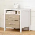 13208 Contemporary Elm and White Nightstand - South Shore