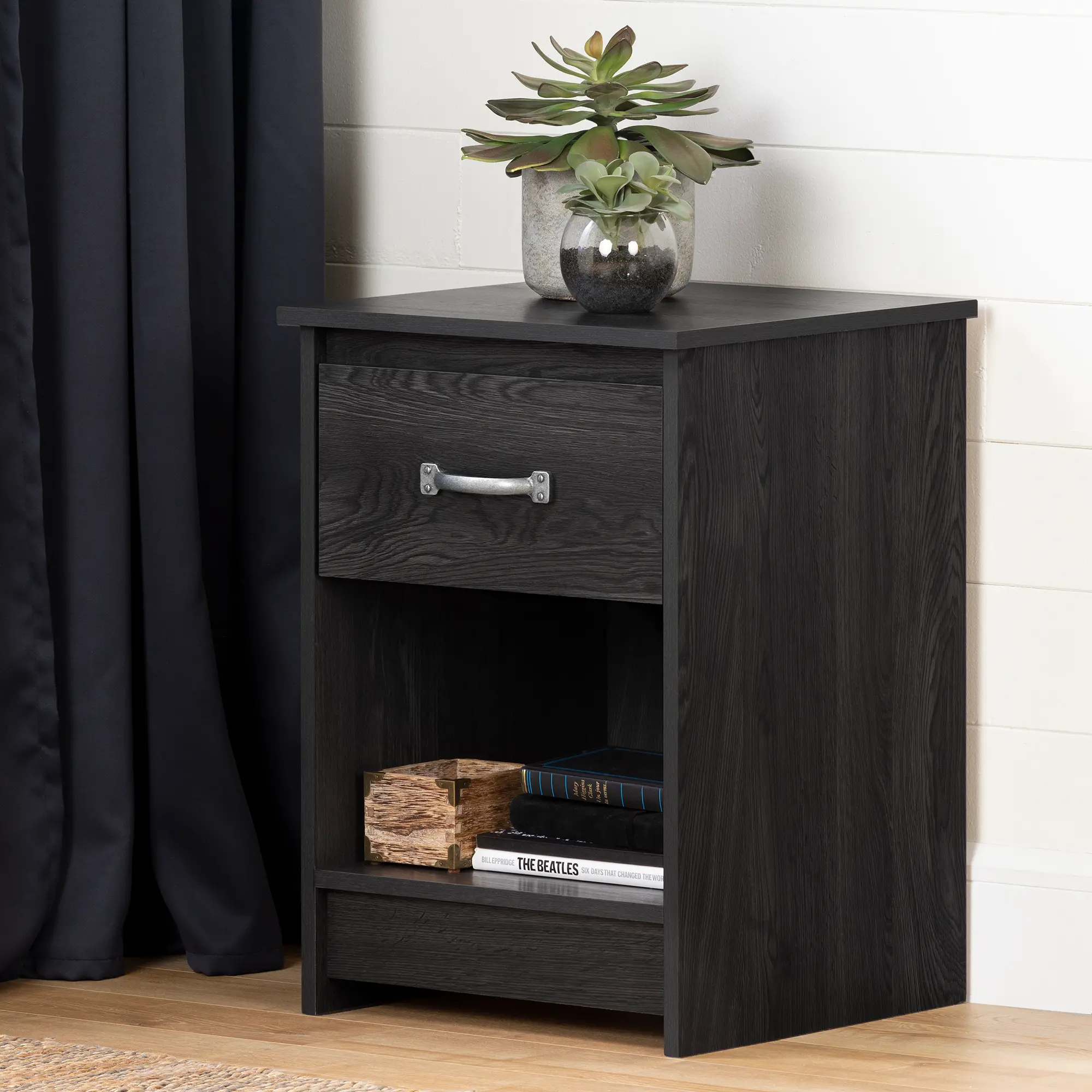 12985 Tassio Gray Oak 1-Drawer Nightstand - South Shore-2