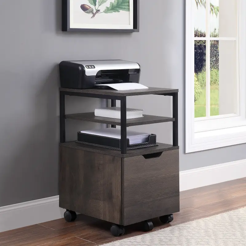 Contempo Dark Brown Mobile Storage Cart