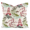 Red, Off White, Blue and Green 20 Inch Tranquility Throw Pillow