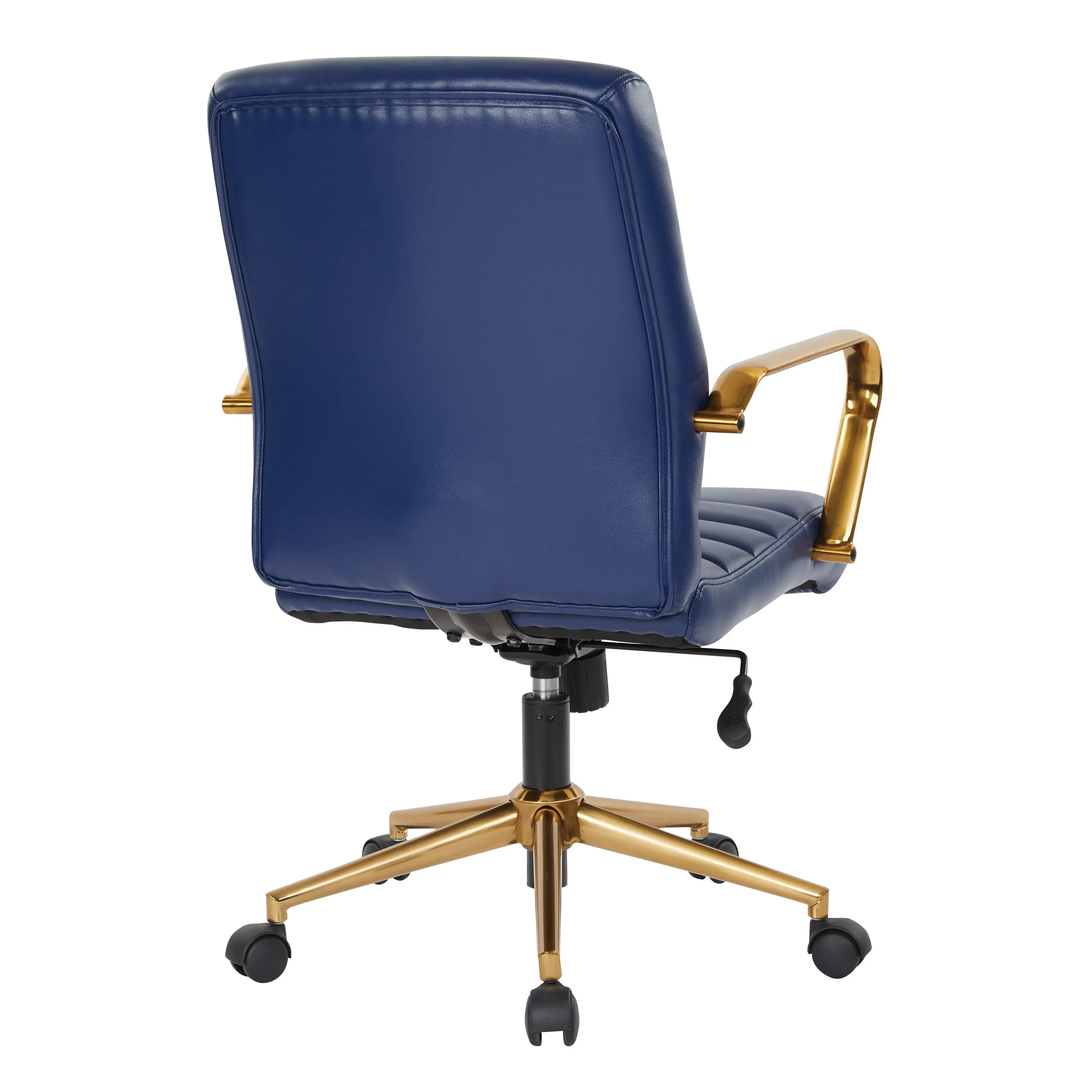 Mid-Back Navy and Gold Faux Leather Office Chair-4