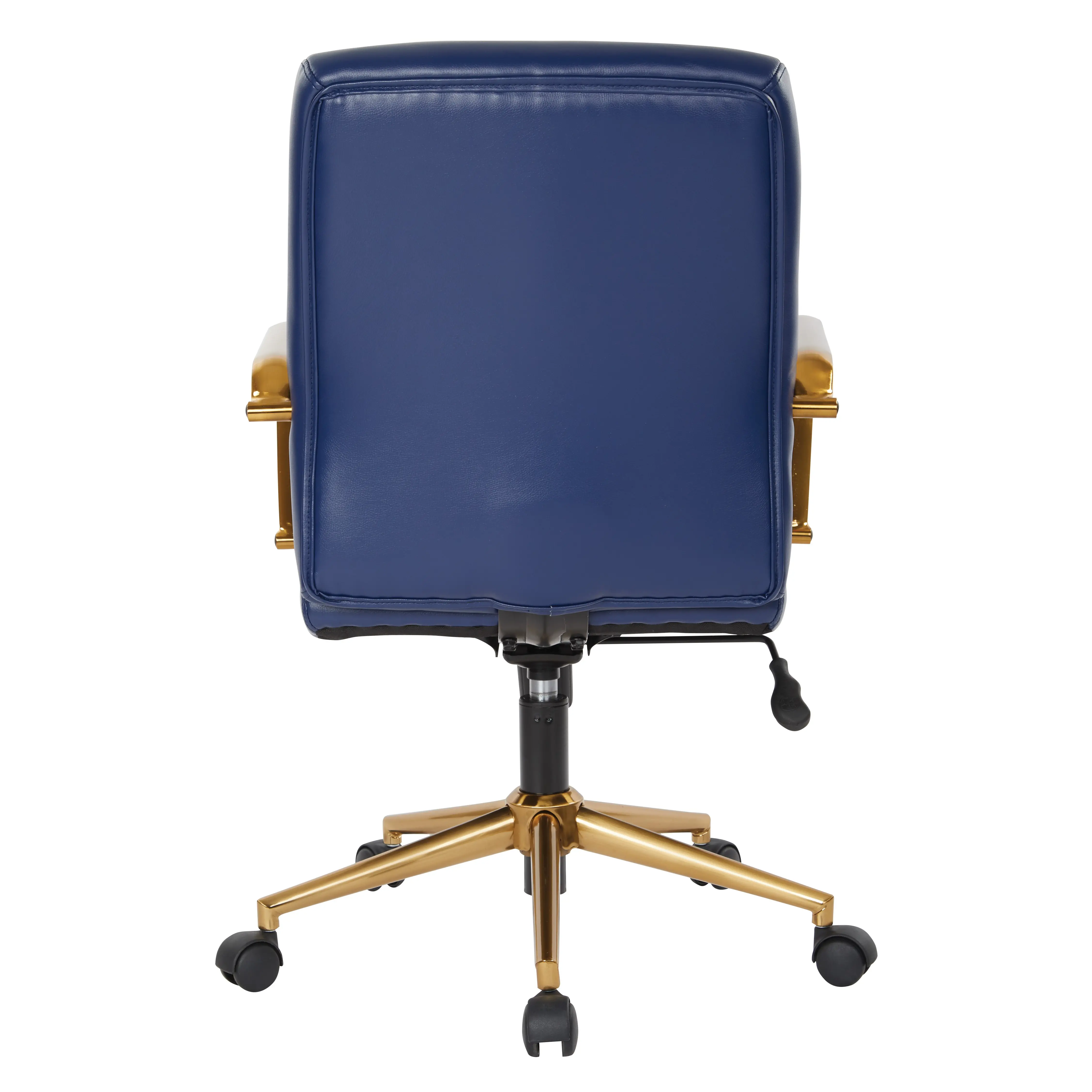 Mid-Back Navy and Gold Faux Leather Office Chair-5