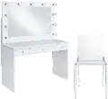 Posh White and Clear 3-Piece Vanity Set