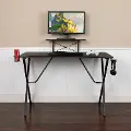 Black Gaming Desk with Monitor Stand