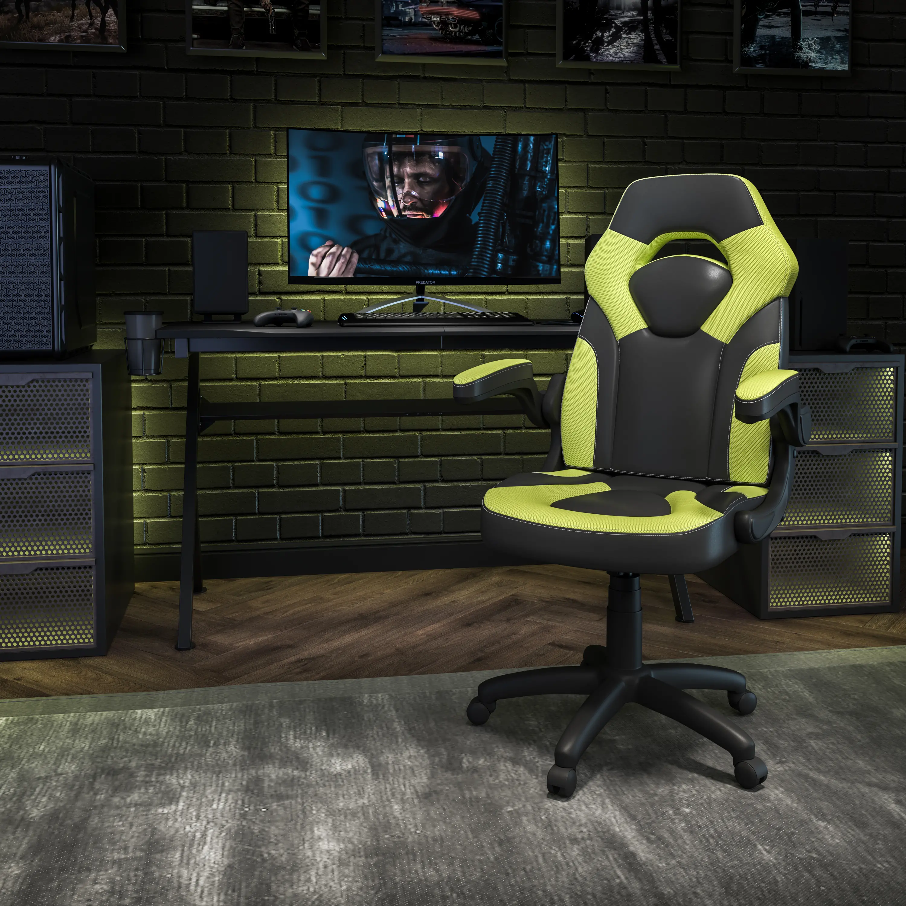 X10 Green and Black Gaming Swivel Chair-2
