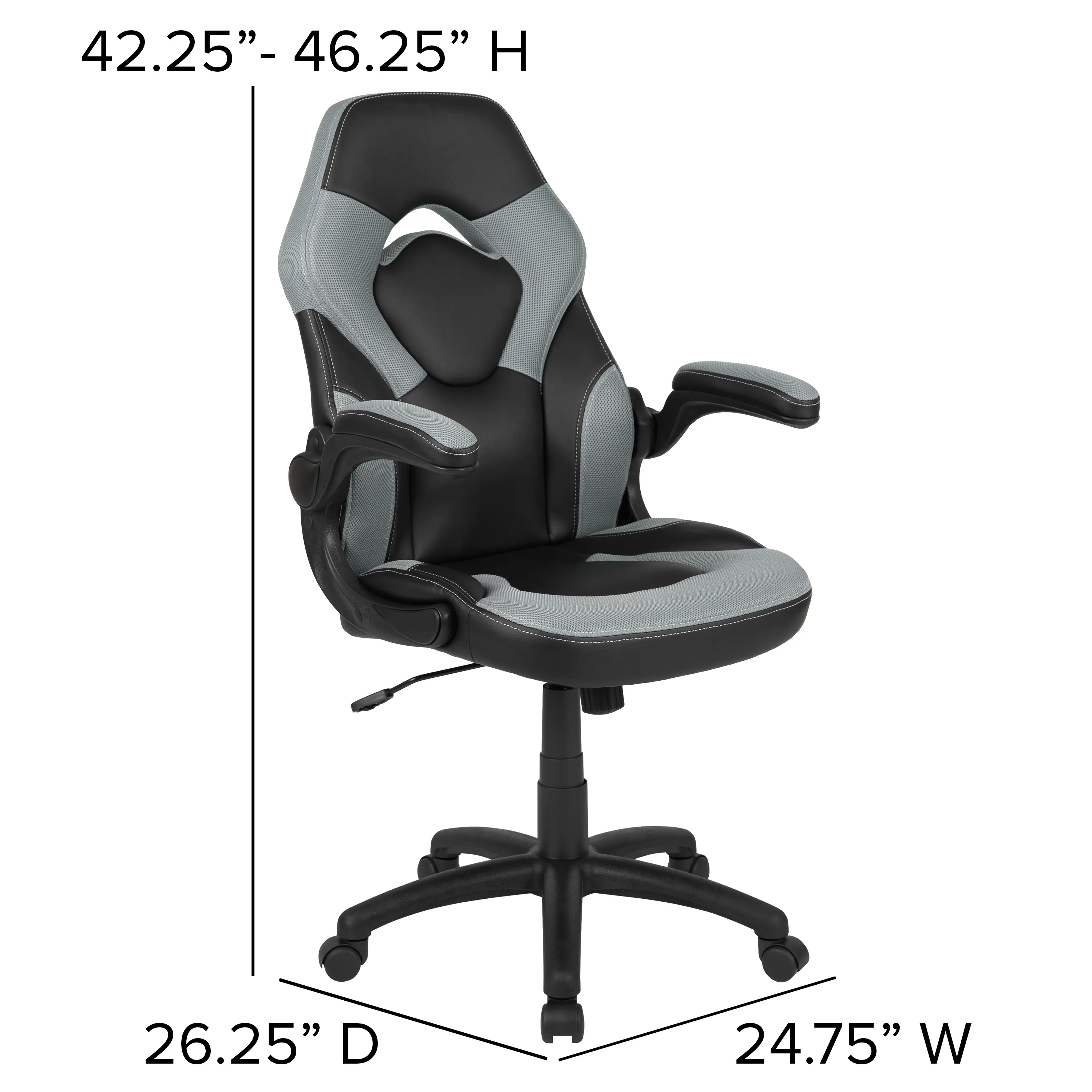 X10 Gray and Black Gaming Swivel Chair-3