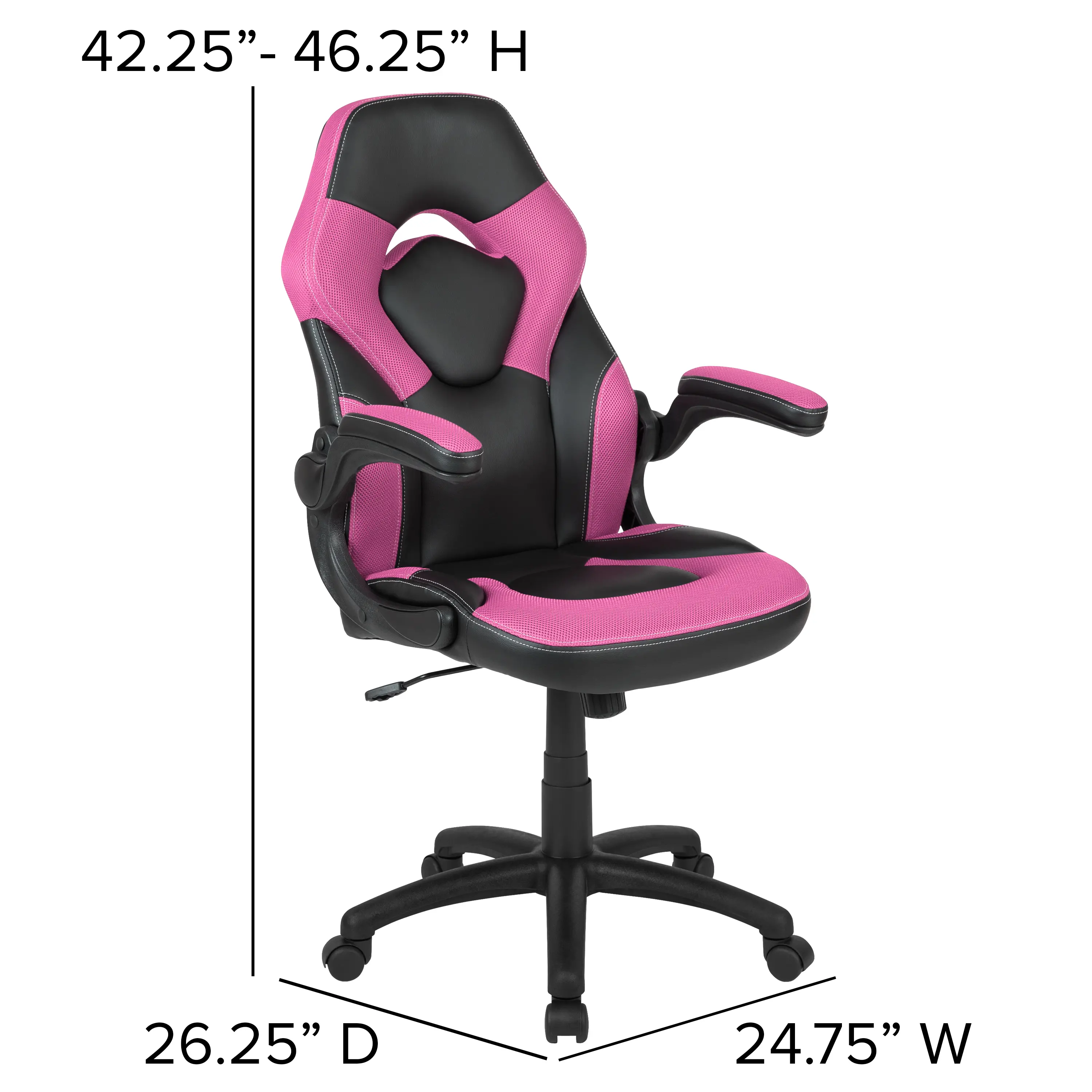 X10 Pink and Black Gaming Swivel Chair-3