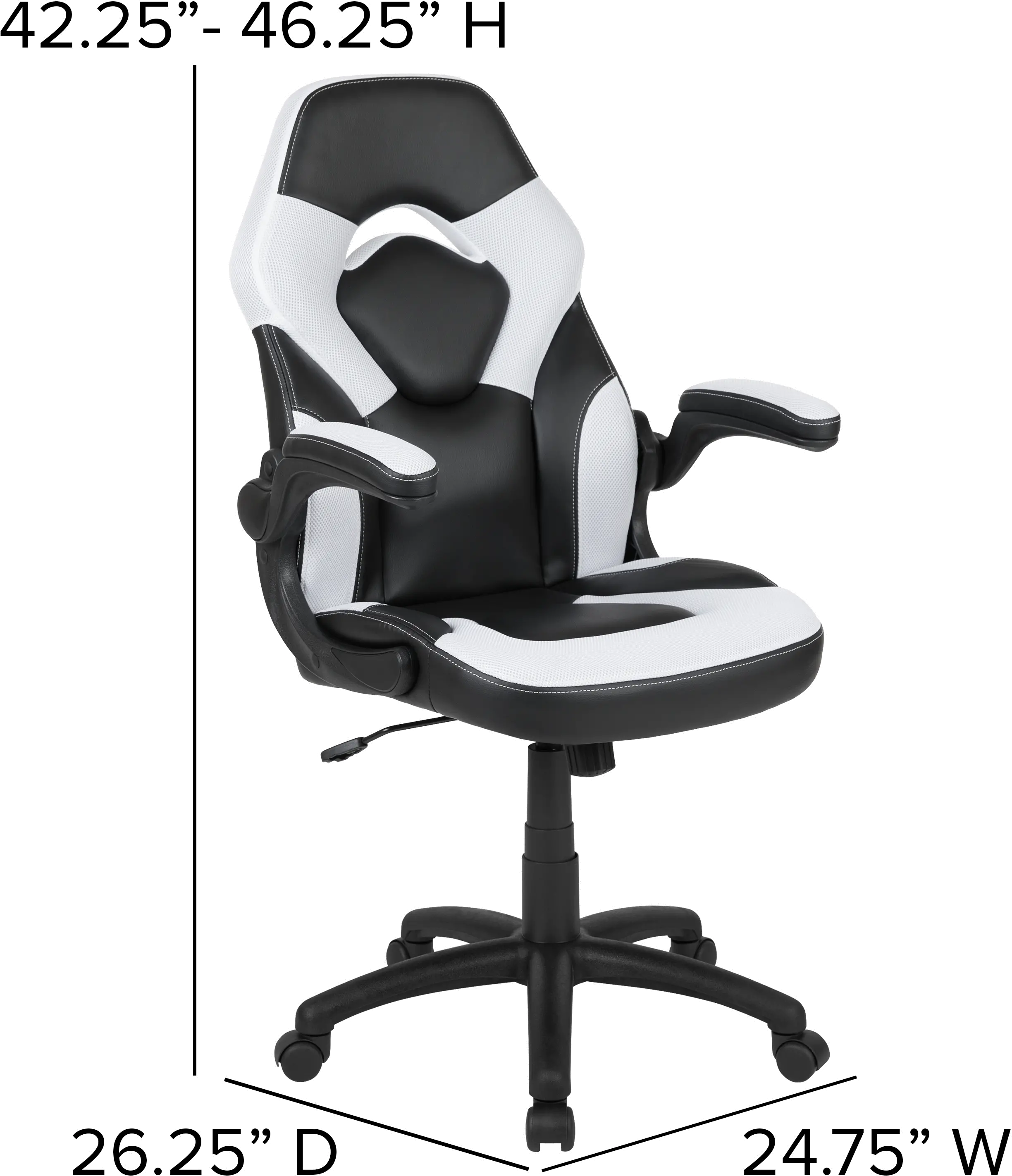 X10 White and Black Gaming Swivel Chair-3