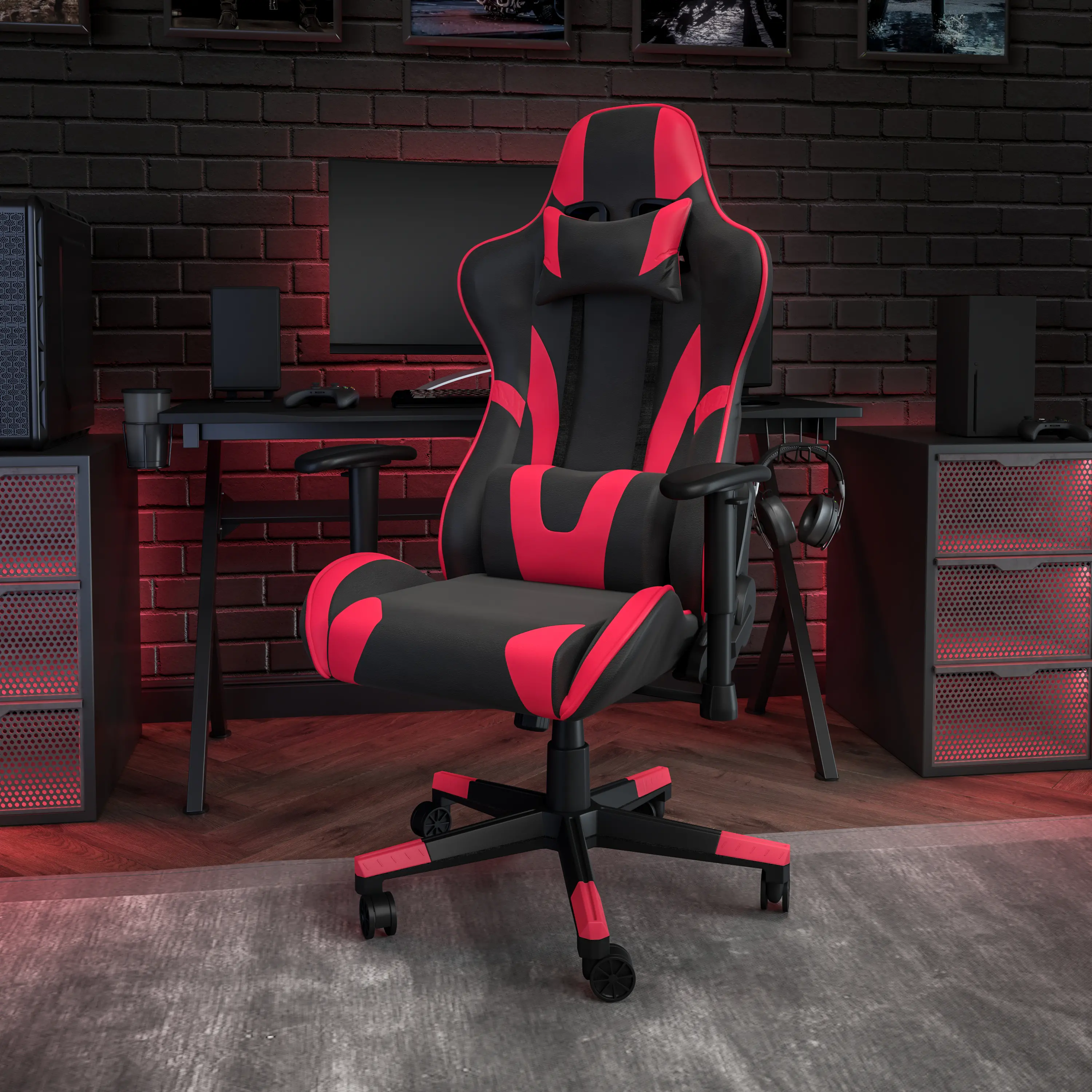 X20 Red and Black Gaming Swivel Chair-2