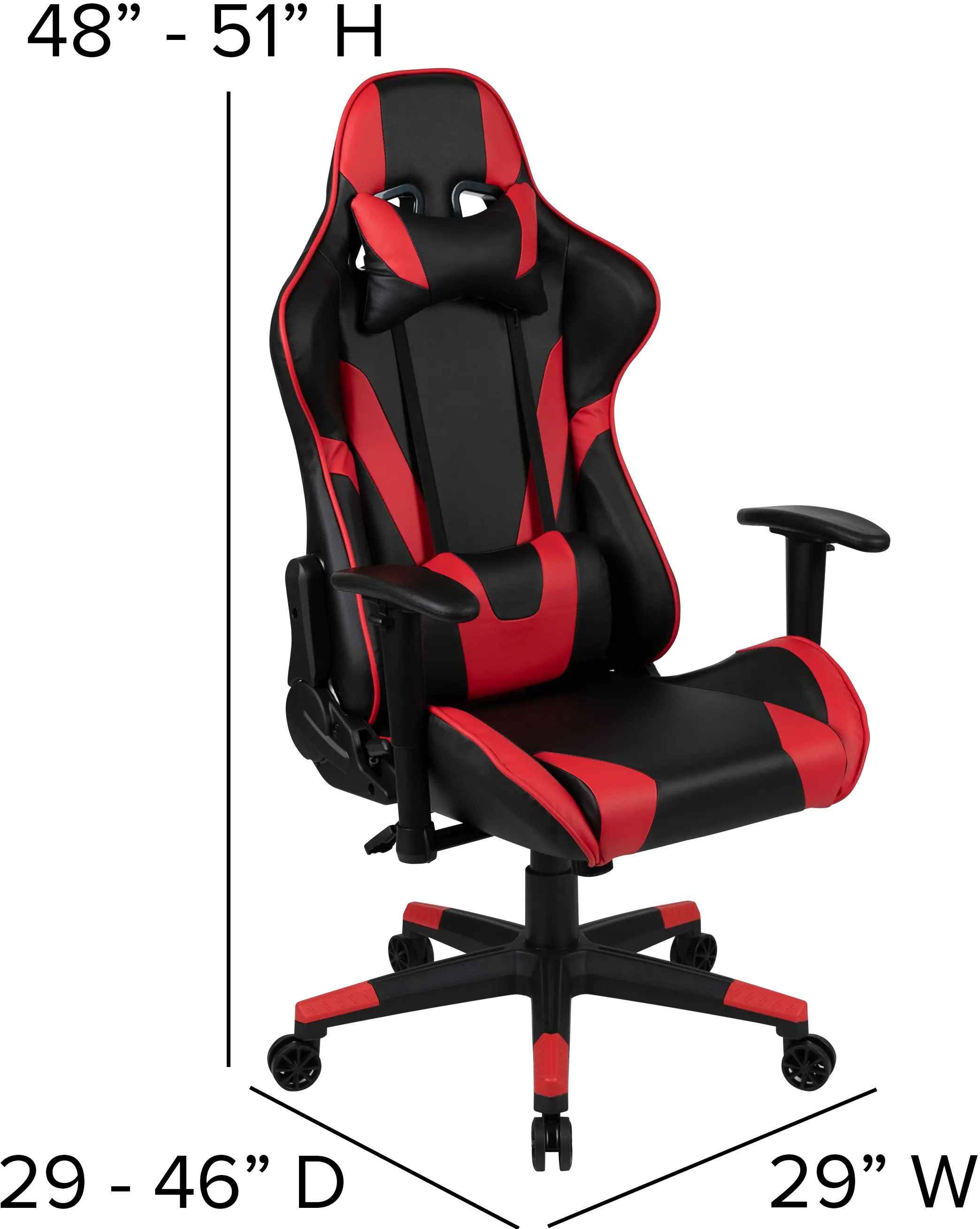 X20 Red and Black Gaming Swivel Chair-3