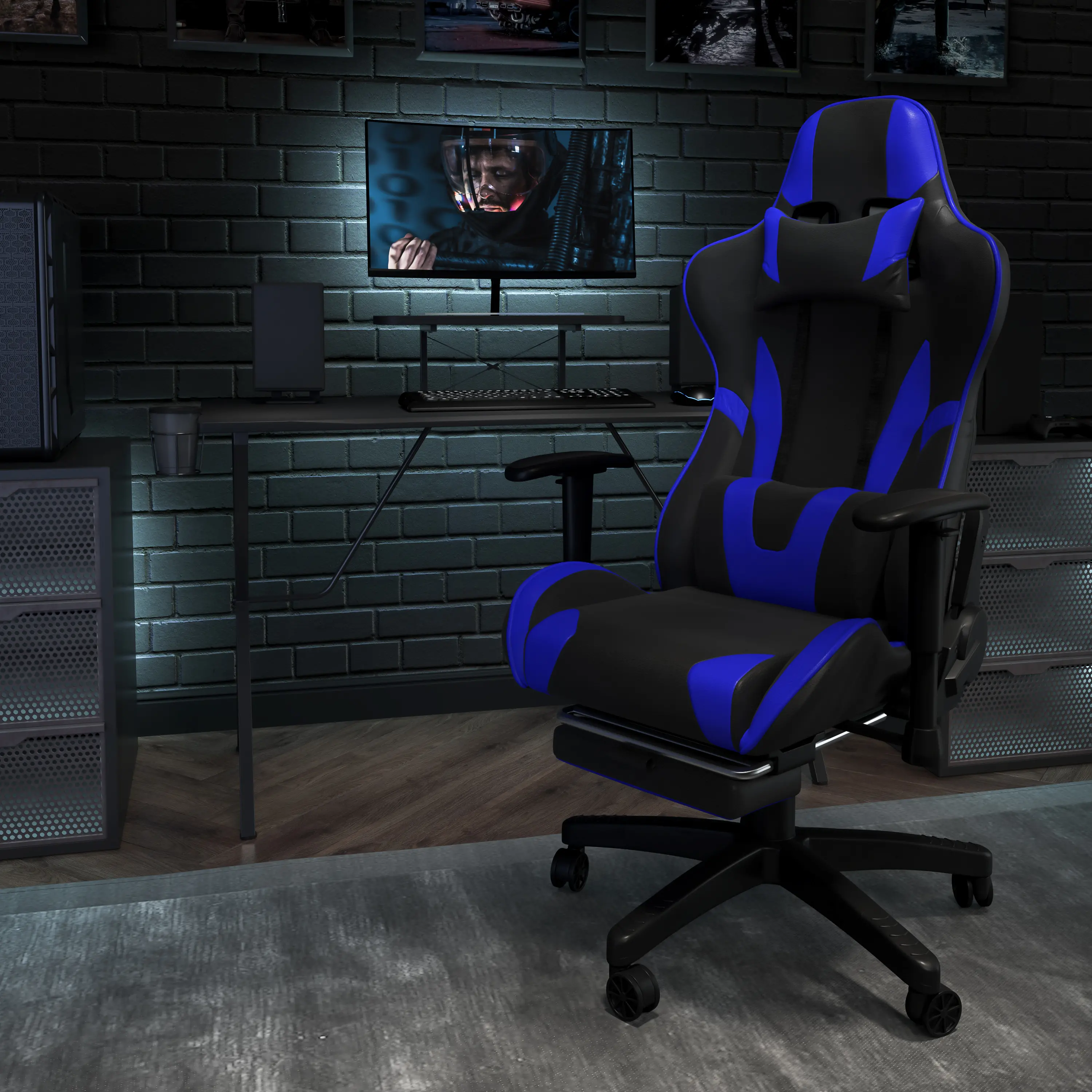 X20 Blue and Black Gaming Swivel Chair-2
