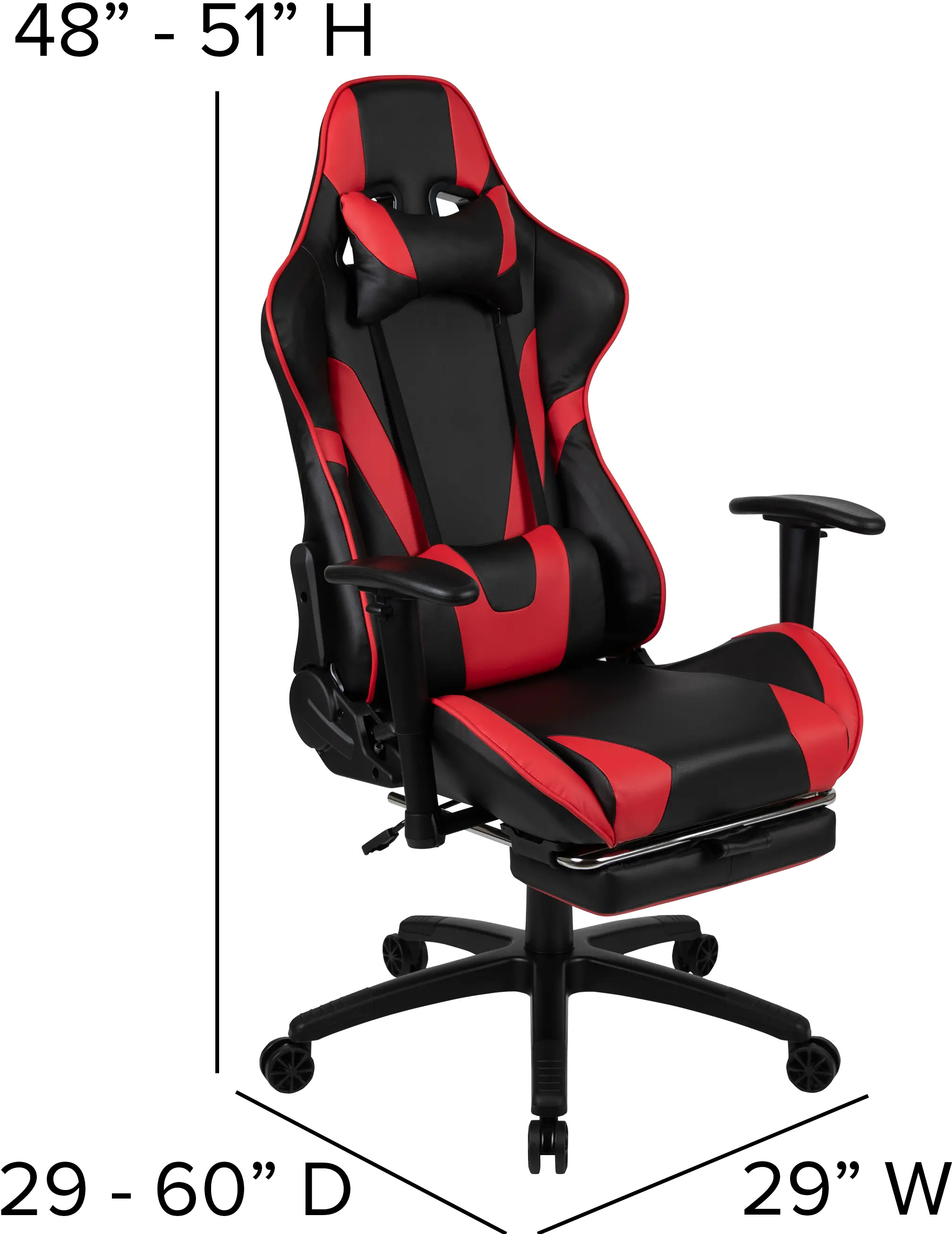 X30 Red and Black Gaming Swivel Chair-3
