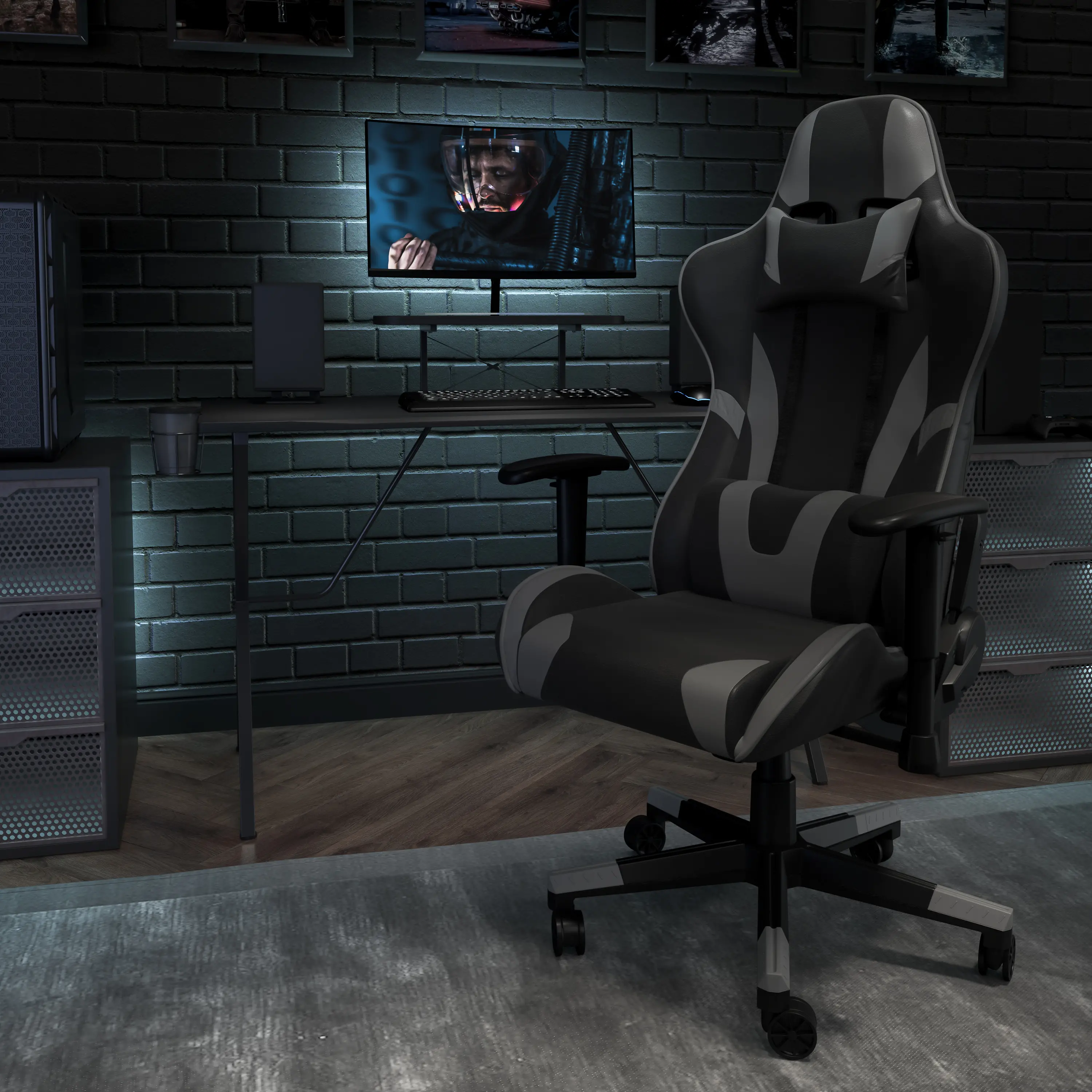 X30 Gray and Black Gaming Swivel Chair-2
