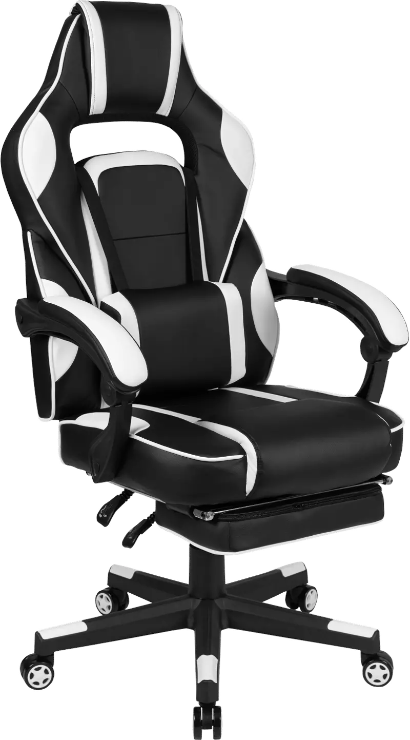 White and Black Gaming Swivel Chair - X40