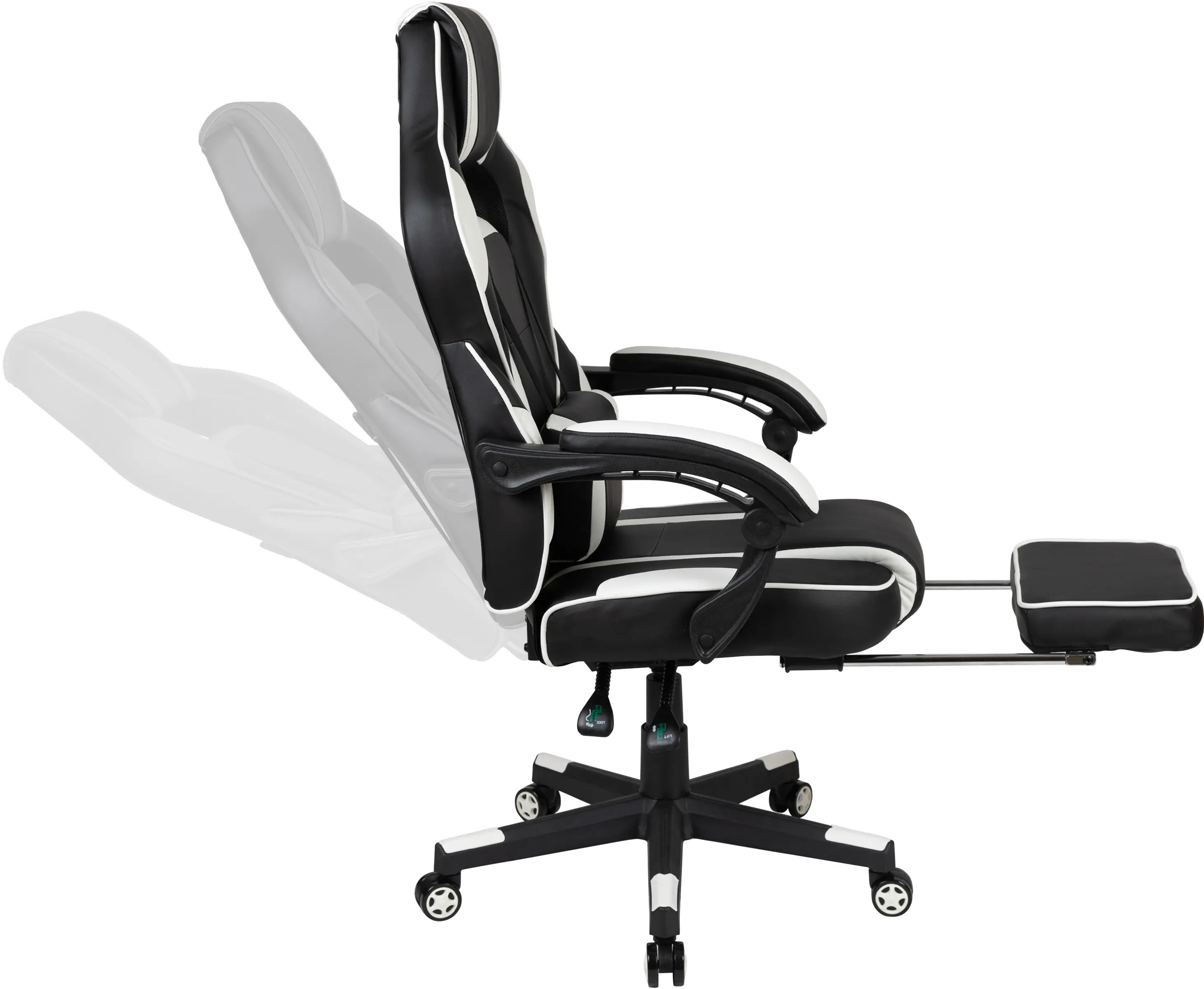 White and Black Gaming Swivel Chair - X40-6