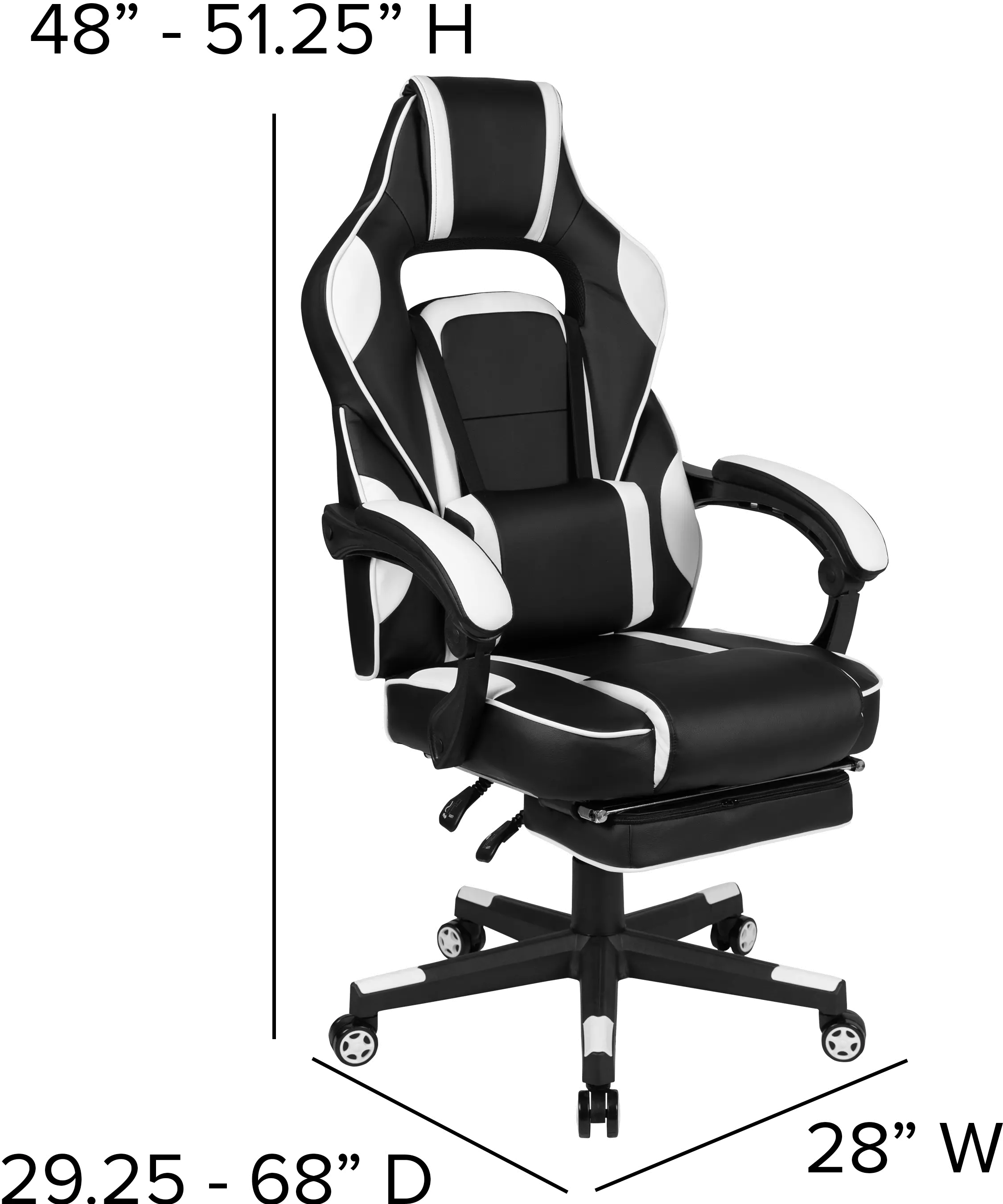 White and Black Gaming Swivel Chair - X40-3