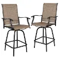 Wren Brown Bar Height Patio Stools, Set of 2