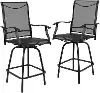 Wren Black Bar Height Patio Stools, Set of 2