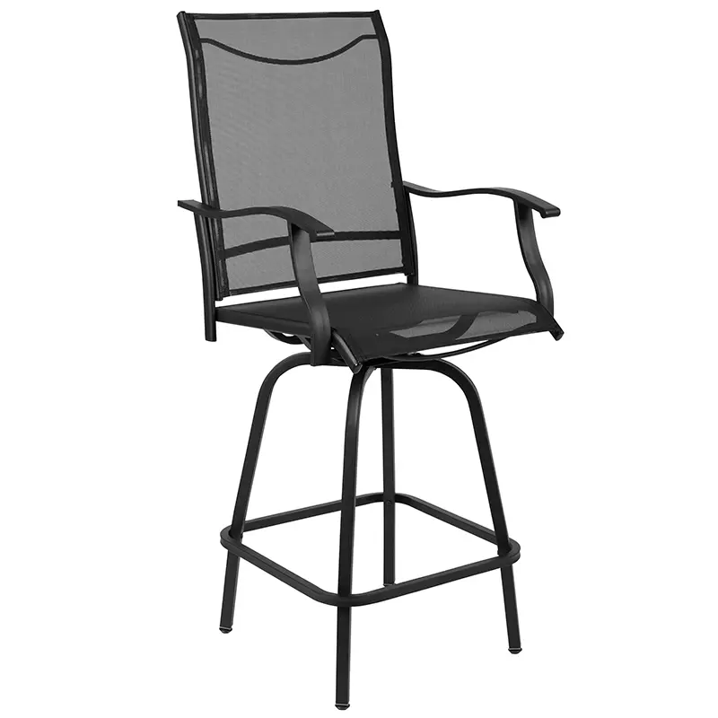 Wren Black Bar Height Patio Stools, Set of 2-4
