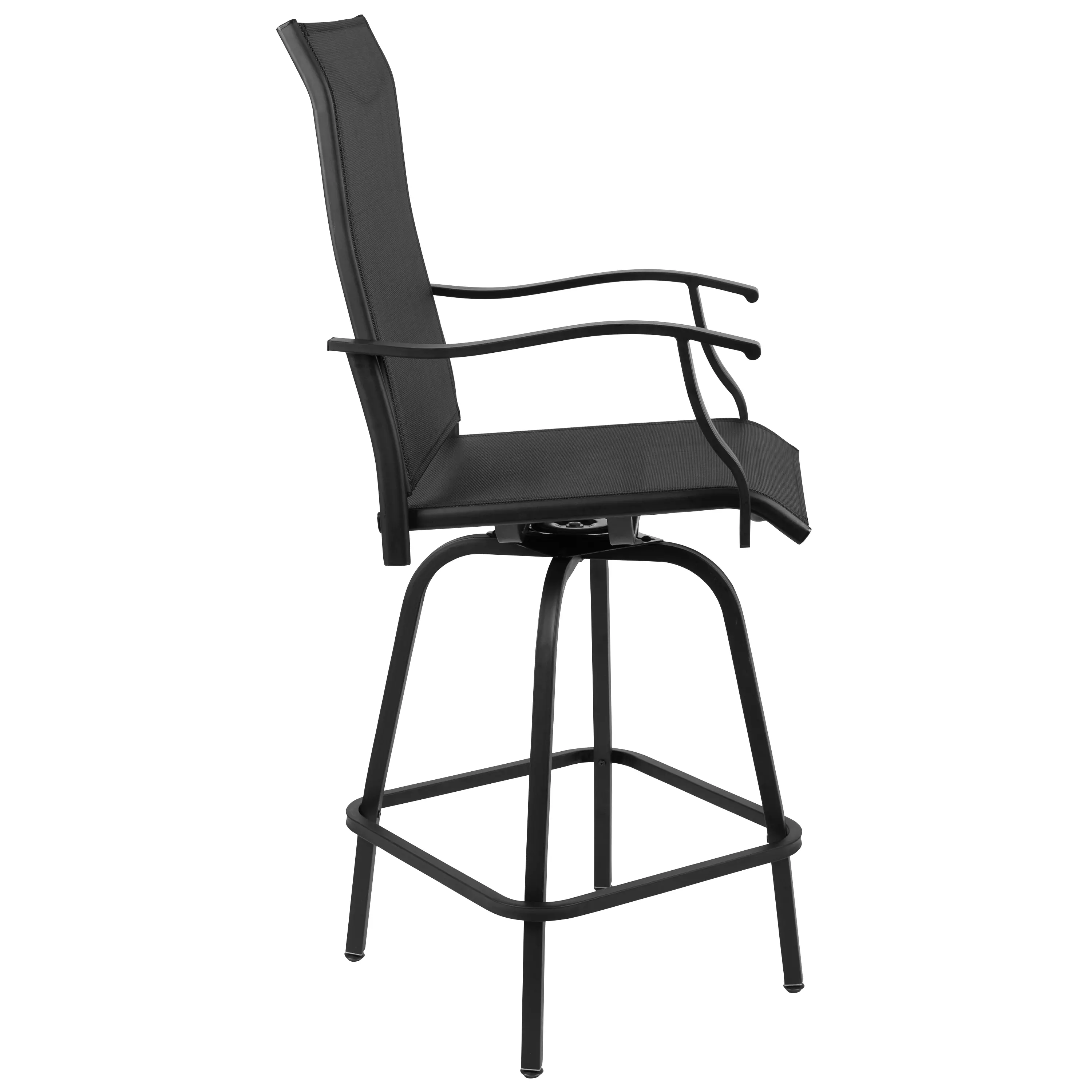 Wren Black Bar Height Patio Stools, Set of 2-5