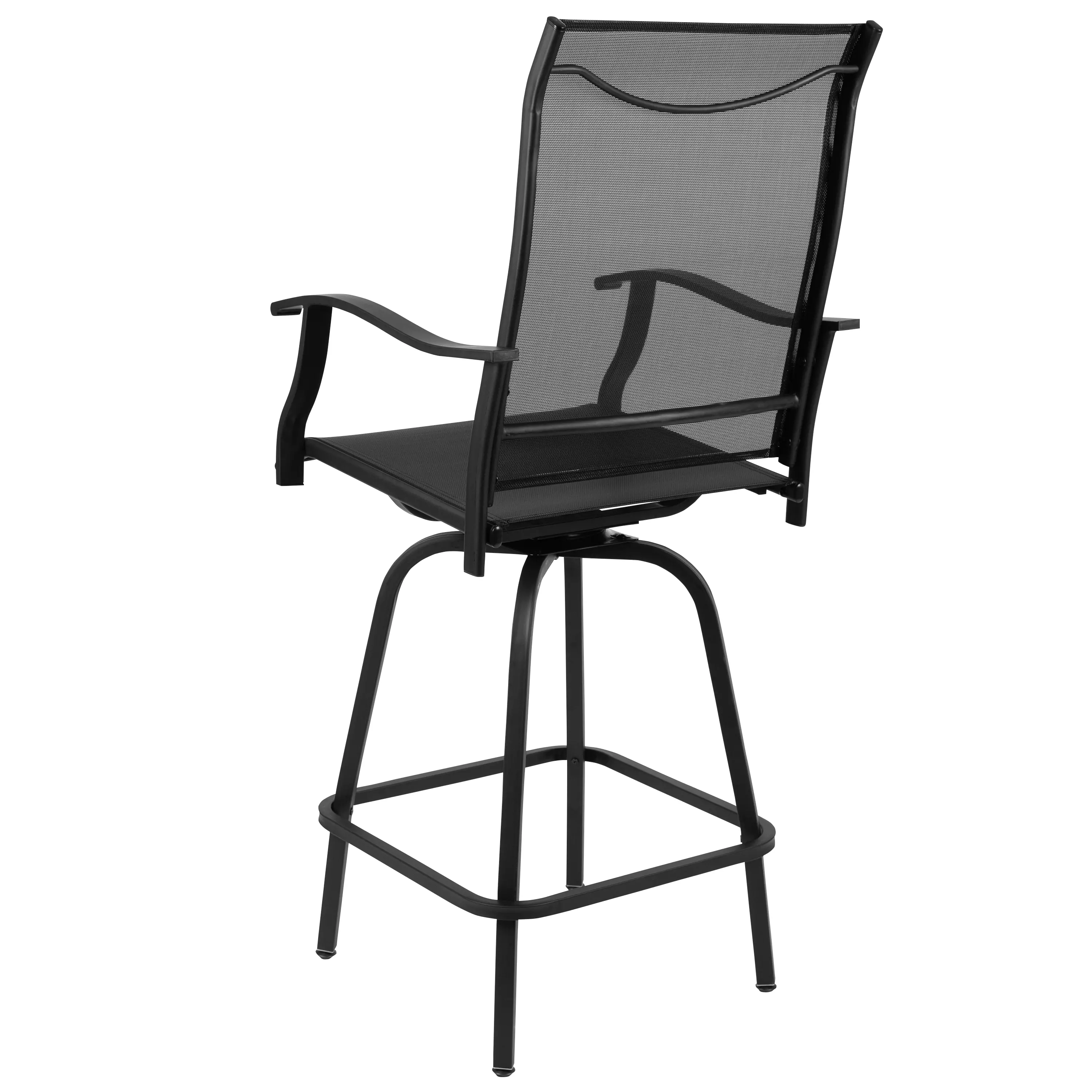 Wren Black Bar Height Patio Stools, Set of 2-6