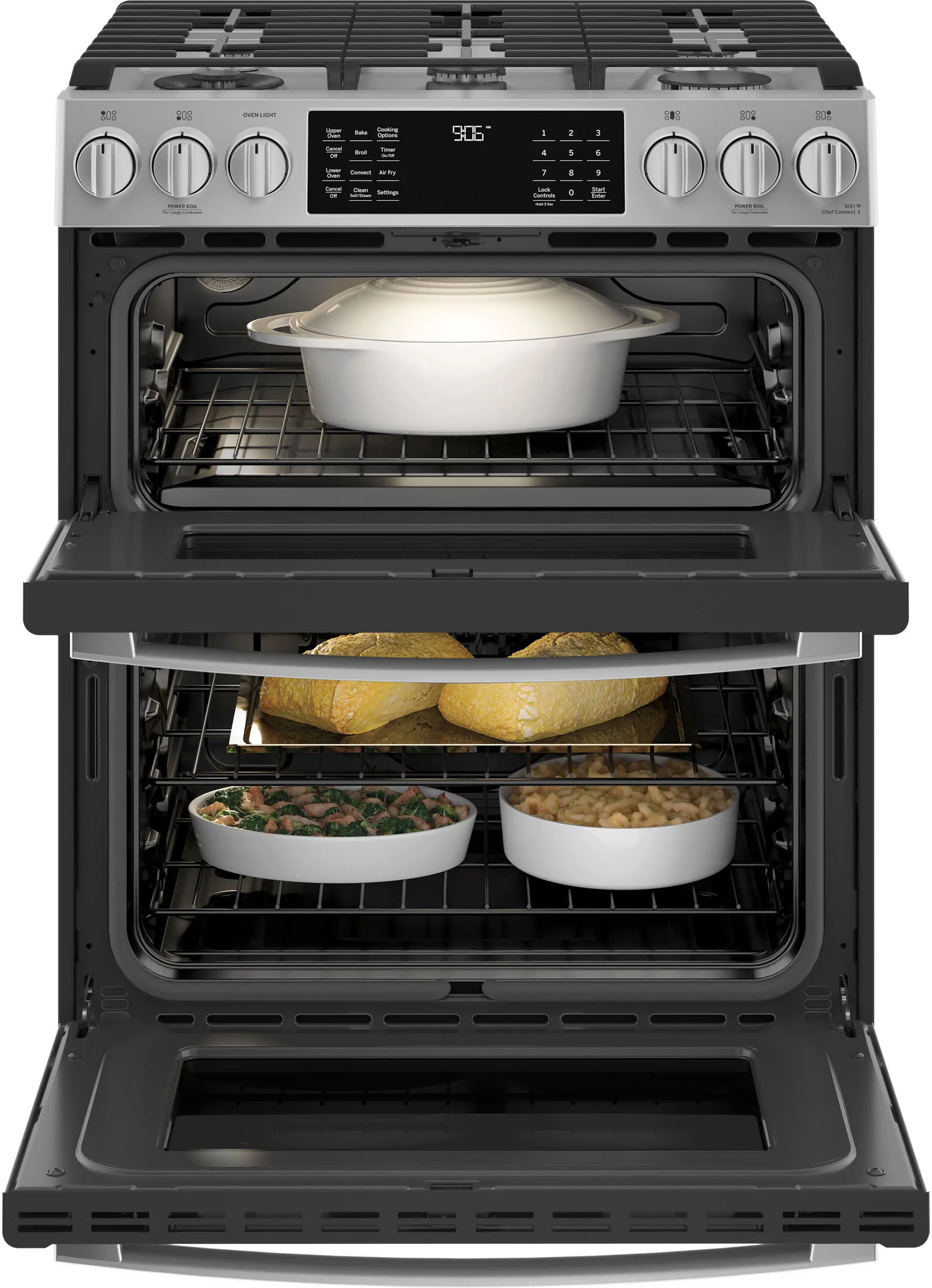 PGS960YPFS GE Profile 6.7 cu ft Double Oven Gas Range - Stainless Steel-4