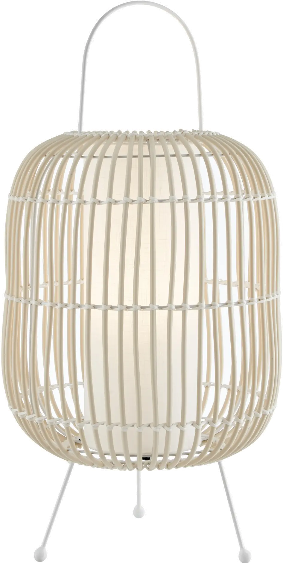 Bree White Outdoor Cordless Table Lamp with Rechargeable Bulb-1