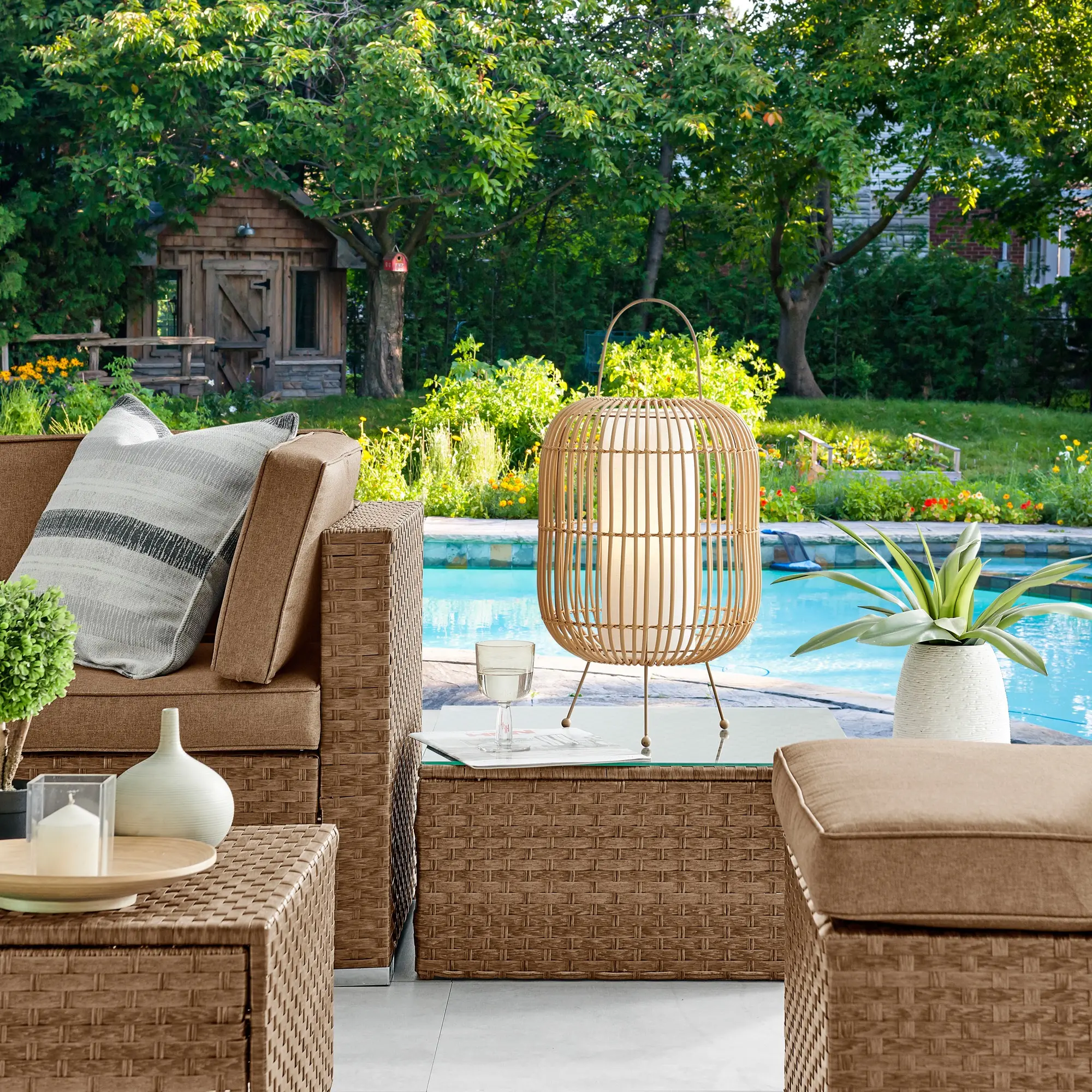 Bree Brown Outdoor Cordless Table Lamp with Rechargeable Bulb-2