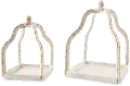 14 Inch White Washed Mango Wood Beaded Lantern
