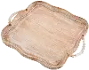 Brown Scallop Tray with Beaded Side Handles