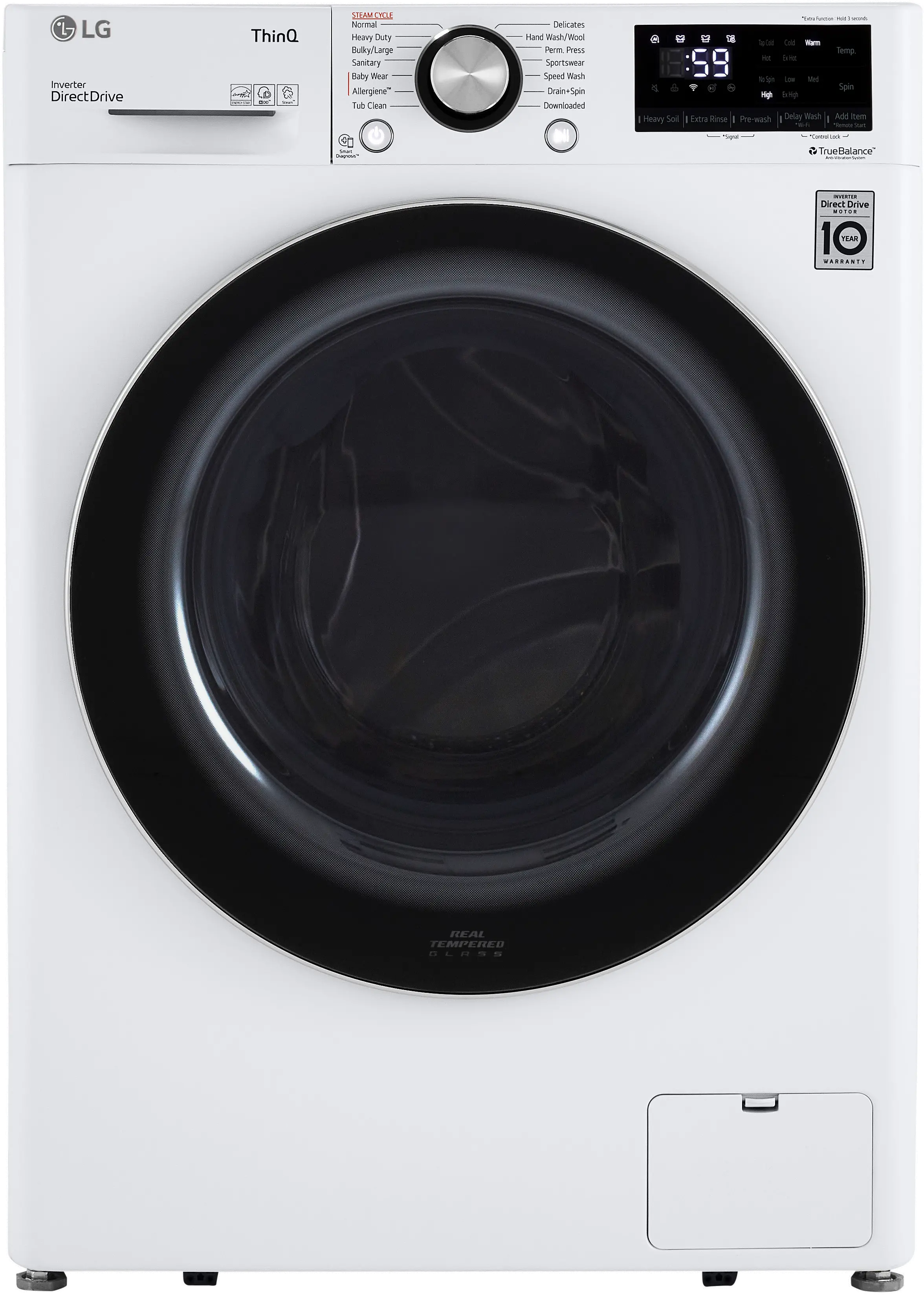 WM1455HWA LG Smart Compact Front Load Washer with Built-In Intelligence - 2.4 cu.ft. White-1