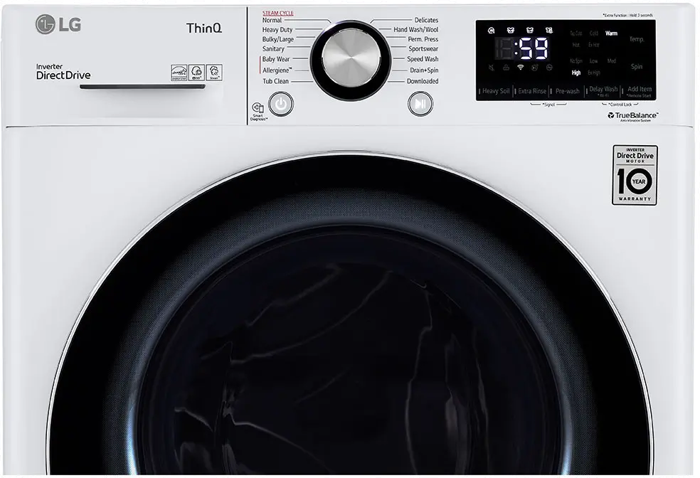 WM1455HWA LG Smart Compact Front Load Washer with Built-In Intelligence - 2.4 cu.ft. White-2