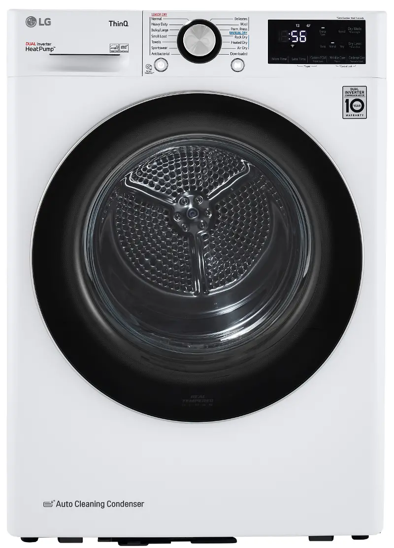 LG Compact Smart Front Load Electric Dryer with Dual Inverter - 4.2 cu ft White