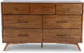 Robin Mid-Century Modern Brown Dresser