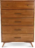 Robin Mid-Century Modern Brown Chest of Drawers