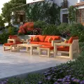 Tikka Orange 8 Piece Patio Set - Benson