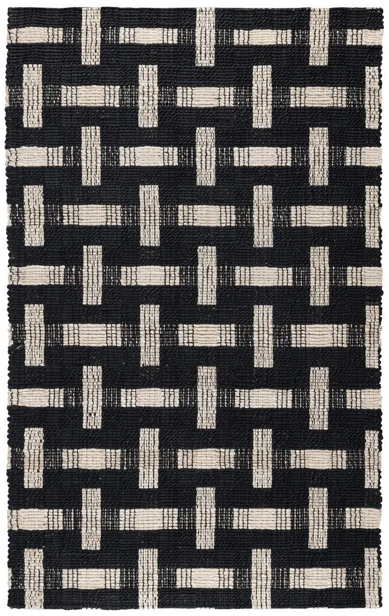 Preston 8 x 10 Black and Ivory Area Rug-1