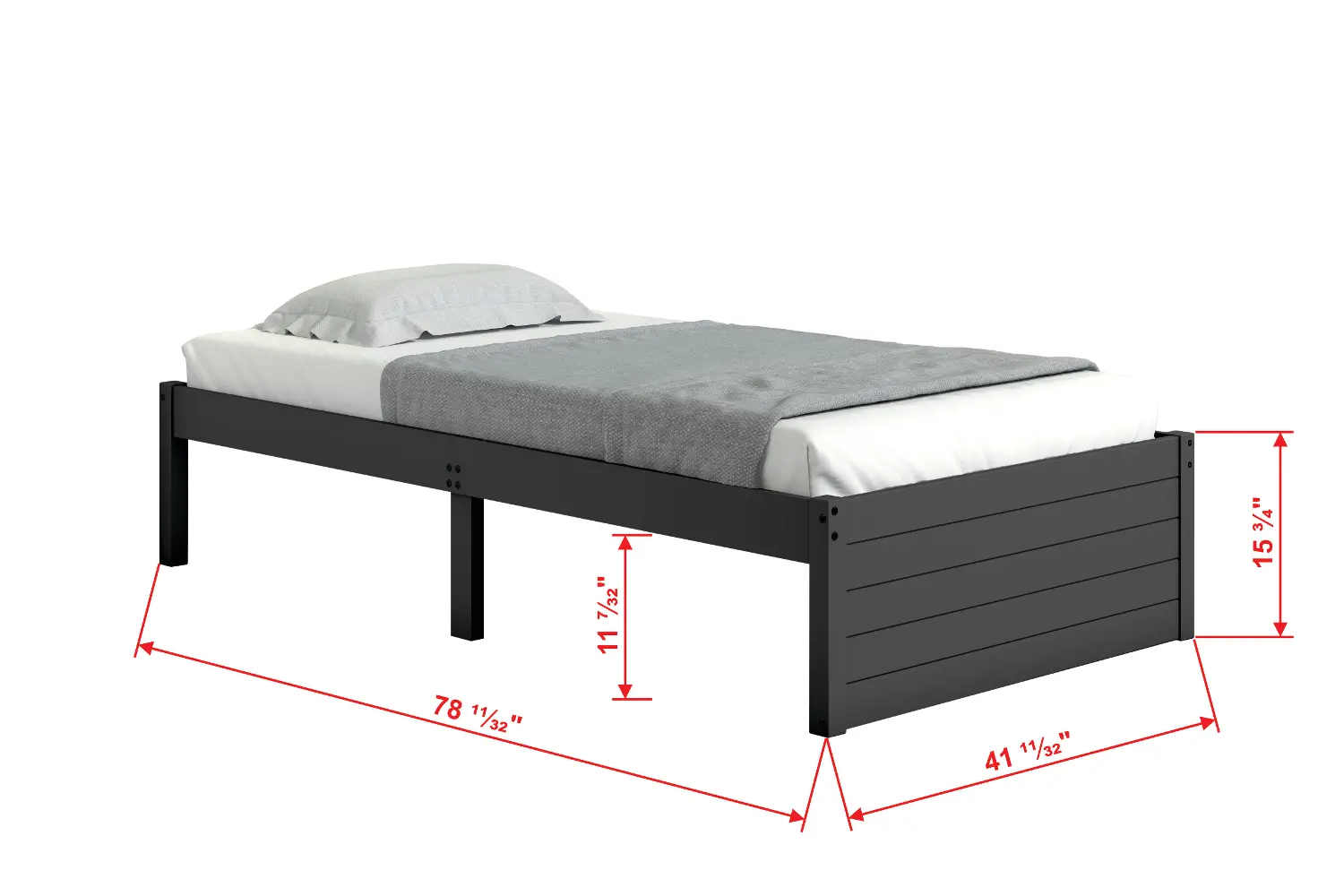 Bristol Dark Gray Twin Bed with Storage Drawers-1