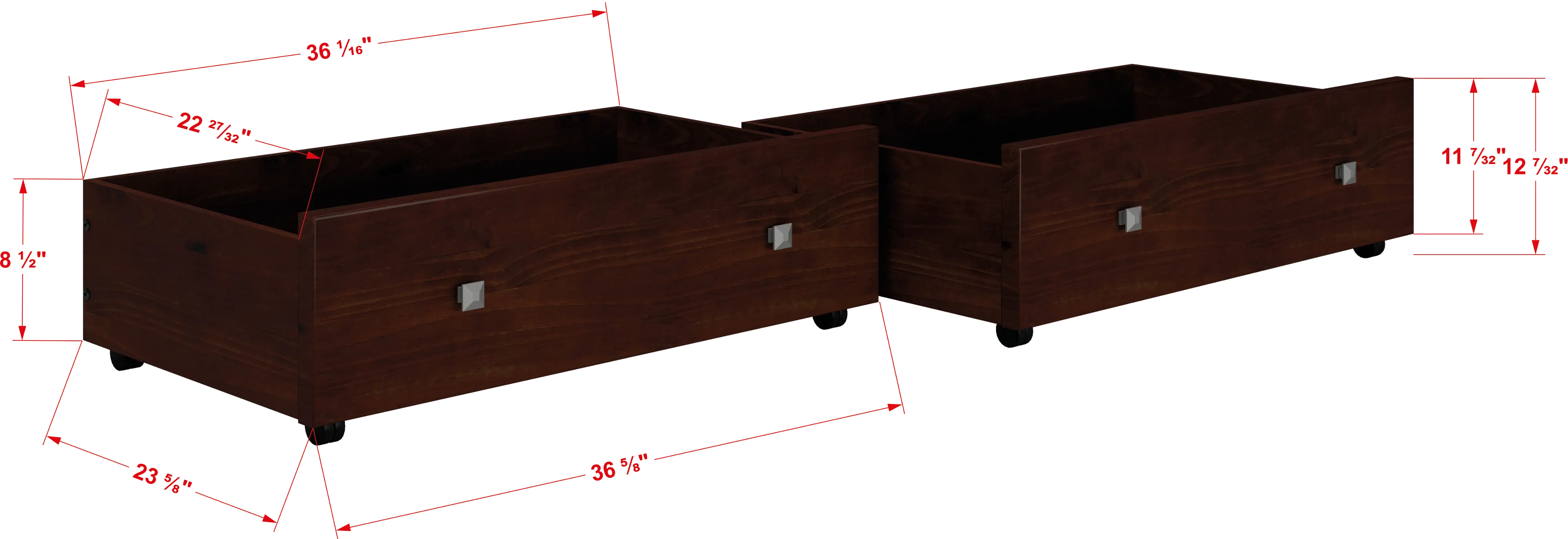 Carson Cappuccino Full Bed with Dual Underbed Drawers-3