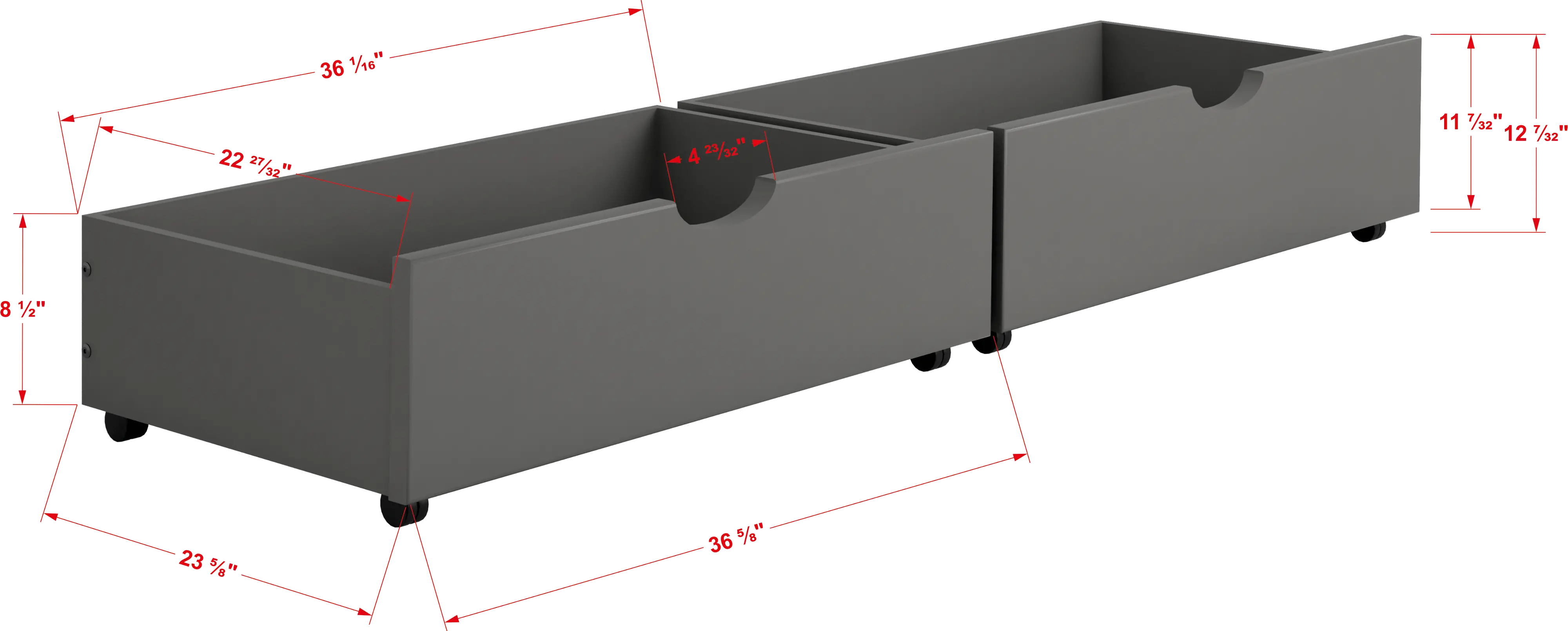 Prescott Dark Gray Underbed Drawers-2