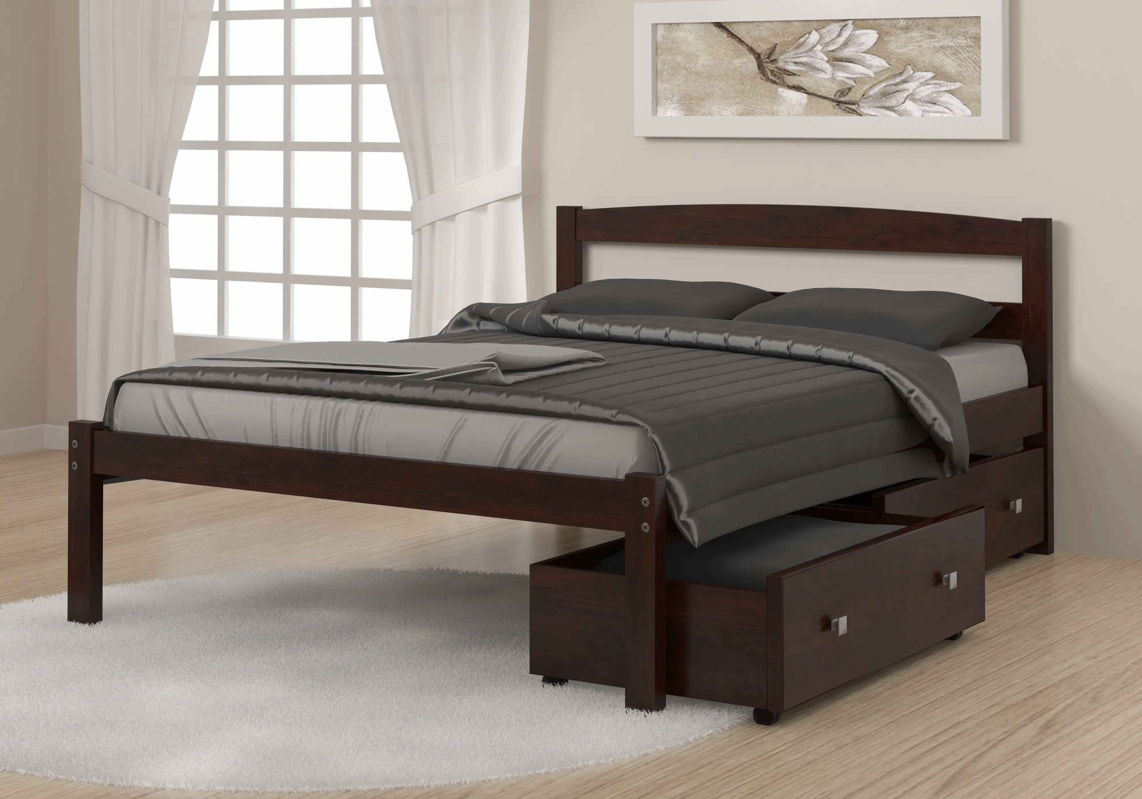 Sierra Dark Cappuccino Full Bed with Dual Underbed Drawers-2