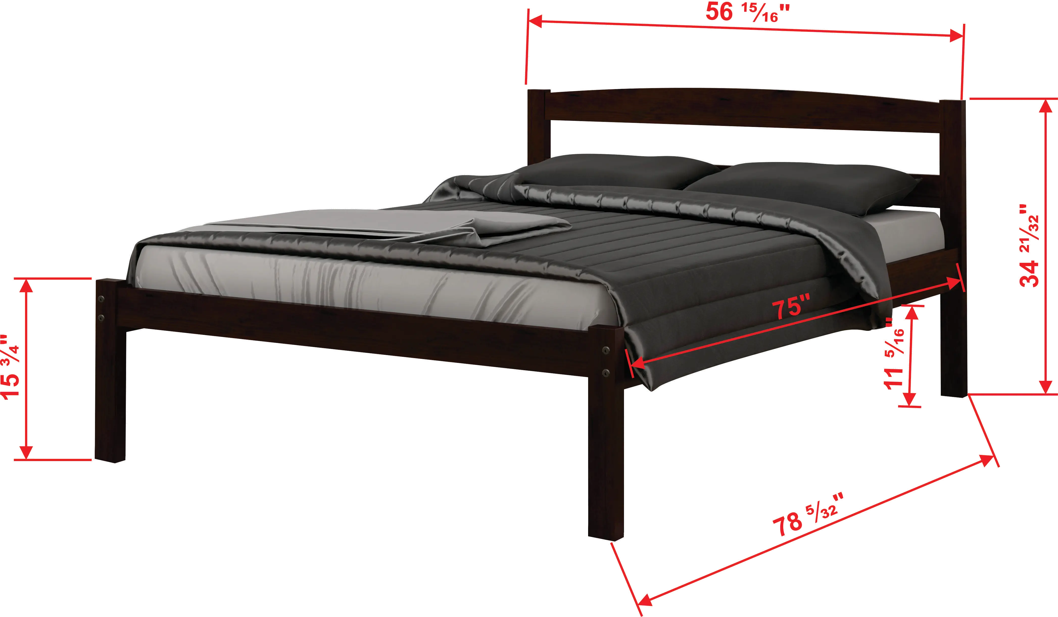 Sierra Dark Cappuccino Full Bed with Dual Underbed Drawers-1