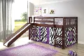 Mission Loft Cappuccino Twin Bed with Purple Zebra Tent