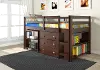 Kaycee Dark Cappuccino Twin Loft Bed with Student Desk