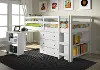 Kaycee White Twin Loft Bed with Student Desk