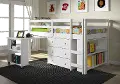 Kaycee White Twin Loft Bed with Student Desk